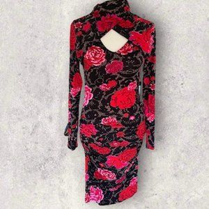 NWOT Venus Floral Mock-Neck Dress